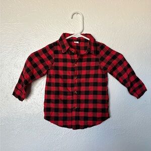Red and Black Plaid Kids Shirt size 2T